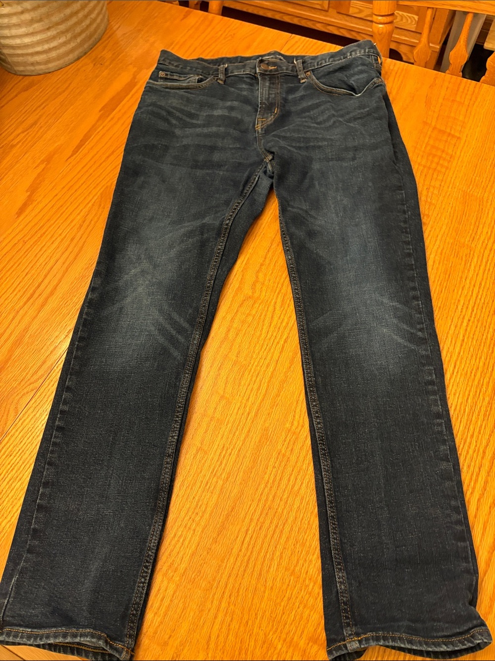Old Navy Men's Slim Straight Jeans in Dark Blue Wash